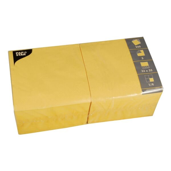 Papstar 250er-Pack Servietten gelb, 33x33 cm Image
