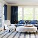 Blue/White 96 x 0.25 in Area Rug - Dash and Albert Rugs Ticking Striped Handwoven Indigo/Beige Area Rug & Sisal | 96 W x 0.25 D in | Wayfair