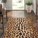 Black 120 x 0.5 in Area Rug - Dash and Albert Rugs Leopard Animal Print Handmade Hooked Wool Brown/Area Rug Wool | 120 W x 0.5 D in | Wayfair