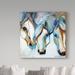 Trademark Fine Art '3 Nobles Equine Abstract' Acrylic Painting Print on Wrapped Canvas in Blue/White | 24 H x 24 W x 2 D in | Wayfair