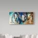 Trademark Fine Art '3 Wild Appaloosa Horses' Acrylic Painting Print on Wrapped Canvas in White | 24 H x 47 W x 2 D in | Wayfair ALI34597-C2447GG