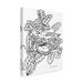 Trademark Fine Art 'Bird Coloring Book 2' Drawing Print on Wrapped Canvas in White/Black | 47 H x 35 W x 2 D in | Wayfair ALI37016-C3547GG