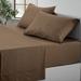 Winston Porter Ratzlaff Brushed Sheet Set w/ Fitted Flat Sheets & Pillowcase Microfiber/Polyester in Brown | King | Wayfair