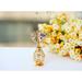 Matashi Crystal Flowers Bouquet & Vase Sculpture Metal in Yellow | 4 H x 1.5 W x 1 D in | Wayfair MTFL12993G