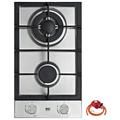 Domino 302-S Built-in Gas Hob 30cm Stainless Steel 2 Burners LPG/NG use (Propane gas 27mm Clip-on)