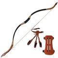 Toparchery Archery 53'' Traditional Recurve Bow Wooden Handmade Mongolian Horsebow Hunting Bow 50 lbs Longbow for Adult Hunting Practice,Archery Set with 3PCS