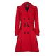 De la Crème Women's Trench Coat Spring/Summer Autumn Ladies Lightweight Belted Mac Trench Coat 42" Length (14, RED)