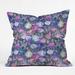 East Urban Home Schatzi Brown Gillian Floral Indoor/Outdoor Throw Pillow Polyester/Polyfill blend in Indigo | 16 H x 16 W x 1 D in | Wayfair