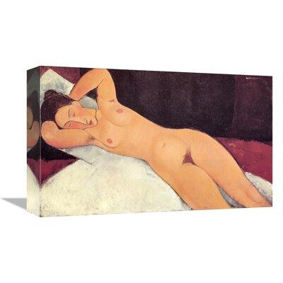 East Urban Home 'Eyes Closed Reclining Nude' Print on Canvas in Brown | 10 H x 16 W x 1.5 D in | Wayfair C1B3F656367140BCA114D1EDFABA5960