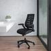 Symple Stuff Wroblewski High Back Designer Mesh Swivel Executive Ergonomic Chair w/ Flip-Up Arms Upholstered/Mesh in Black | Wayfair