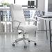 Symple Stuff Yedinak High Back Designer Smooth Executive Swivel Office Chair Upholstered/Metal in White/Blue | 44.5 H x 26 W x 26 D in | Wayfair