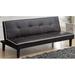 Ebern Designs Herrin 66.75" Faux leather Armless Sofa Faux Leather/Wood in Gray/White/Black | 29.5 H x 66.75 W x 32 D in | Wayfair