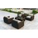 Everly Quinn Glen Ellyn 5 Piece Sunbrella Sofa Seating Group w/ Cushions Synthetic Wicker/All - Weather Wicker/Wicker/Rattan in Brown | Outdoor Furniture | Wayfair