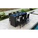 Everly Quinn Glendale 7 Piece Bar Height Outdoor Dining Set Glass in Black | Wayfair 05956CC7962441BCAFAEC0983C713034