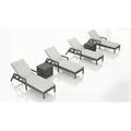 Wade Logan® Ballu Reclining Chaise Lounge Set w/ Cushion & Table, Wicker in Gray | 20.75 H x 77.25 W x 73.5 D in | Outdoor Furniture | Wayfair