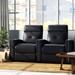 Orren Ellis Home Theater Row of 2 Faux Leather in Black | 42 H x 63.25 W x 37 D in | Wayfair 91F2C1B59072459FB2A1D89E1043A8EC