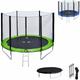 Pack Premium Trampoline 180cm réversible vert / bleu cairns + filet, échelle, bâche et kit