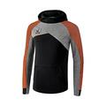 ERIMA Kinder Sweatshirt Premium One 2.0 Kapuzensweat, schwarz/grau melange/neon orange, 140, 1071815