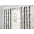 Curtina - Elmwood - Ready Made Lined Eyelet Curtains - 90"" Width x 72"" Drop (229 x 183cm), Silver