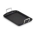 Le Creuset Toughened Non-Stick 35cm Flat Rectangular Grill, Black, 35 cm