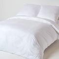 HOMESCAPES White Organic Cotton Duvet Cover Set Euro Size 155 x 220 cm 400TC 600 Thread Count Equivalent Quilt Cover Bedding Set Pillowcase Included