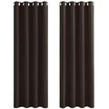 PONY DANCE Décor Blackout Curtains - Large Window Curtain Drapes Eyelet Top for Thermal Insulated Living Room Drapery for Indoor Use, Set of 2 Panels, 55 inch Width 94 inch Depth, Brown