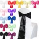 Time to Sparkle 100pcs Satin Chair Cover Sashes Bow Tie Ribbon Table Runner Wedding Reception Decoration - Black