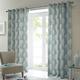 Just Contempo Woodland Trees Eyelet Lined Curtains, Duck Egg Blue, 66x90 inches, Cotton, 66 x 90 inches