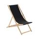 Harbour Housewares 1x Black Wooden Deck Chair Traditional FSC Wood Folding Adjustable Garden/Beach Sun Lounger Recliner