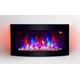 2024 TruFlame 89.2cm Wide Black Curved Glass Wall Mounted Arched Glass Electric Fire with Pebble Effect and GLOW Side LEDs