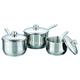 Buckingham Professional Induction Stainless Steel Set of 3 Deep Saucepans with Lid, Cooking Pot, 16 cm / 2.0 L, 18 cm / 2.8 L & 20 cm / 3.8 L ….. Premium Quality