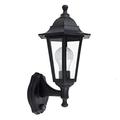 MiniSun Pair of Traditional Style Black Outdoor Security PIR Motion Sensor IP44 Rated Wall Light Lanterns - Complete with 10w LED GLS Bulbs [3000K Warm White]