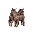 Pair of Donkeys Standing - large cold cast bronze sculpture by Veronica Ballan