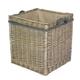 Red Hamper Willow Square Rope Handled Log Storage Basket Wicker Log Basket