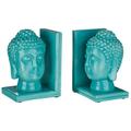 Premier Housewares Buddha Head Bookends - Set of 2, Turquoise