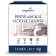 Snuggledown Hungarian Goose Down Single Duvet - 10.5 Tog UK-Made Luxury Single Quilt, Ethically Sourced 80% Down, 300tc Jacquard Cotton Cover - Cloud-Like Comfort for All Year Round Use (135 x 200cm)