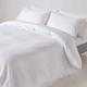 HOMESCAPES White Pure Egyptian Cotton Duvet Cover Set Double 330 TC 500 Thread Count Equivalent Satin Stripe Quilt Cover Pillowcase 2 Pillowcases Included Bedding Set