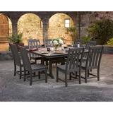 Winston Porter Vineyard 9-Piece Outdoor Dining Set Plastic in Brown | Wayfair 311FB04A9BF24EFA9615A9FA5F33CB2A