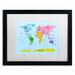 Zoomie Kids 'World Map for Kids' Framed Graphic Art on Paper in Yellow | 16 H x 20 W in | Wayfair D96C0DF9A6804745ABB740F51F9BE03E