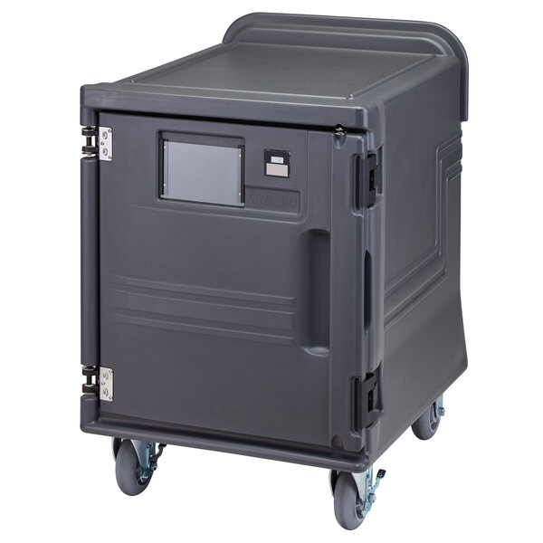 Cambro Hot Box | PCULC2615 Low Pro Cart Ultra®™ Charcoal Gray Electric Single Compartment Cold Pan Carrier - 220V