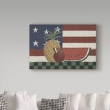 Trademark Fine Art 'Blessings American Flag' Acrylic Painting Print on Wrapped Canvas in Blue/Red | 16 H x 24 W x 2 D in | Wayfair ALI38356-C1624GG