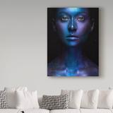 Trademark Fine Art 'Galaxy' Graphic Art Print on Wrapped Canvas Metal in Blue/Indigo | 32 H x 24 W x 2 D in | Wayfair 1X07131-C2432GG