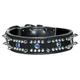 Leather Brothers 6020-BK27 1.5 by 27" Spiked Studded Jeweled Latigo Protector Dog Collar, X-Large, Black