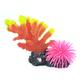 Sourcingmap Weiches Silikon Aquarium Anemone Coral Ornament, Fuchsia/Orange/Gelb