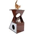 Pawz Road Möbel-Schutzfolie mit Kratzbaum Kratzer mit Katzen-Haus, mit abnehmbarem Kissen mit Aktivitäten mit Ball für Kätzchen mittlere und große Katzen mit 53 x 30 x 70 cm.