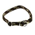 Dinoleine Hunde-Halsband/Stoppwürger, Größenverstellbar, Polyester, Größe: M/55 cm, Braun/Creme, 221103