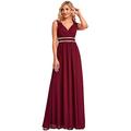 Ever-Pretty Womens Floor Lenth Short Sleeve Graduation Dress 8UK Burgandy