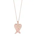 "14k Rose Gold Over Silver Lab-Created Pink Opal Angel Wings Pendant, Women's, Size: 18"""