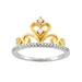 Two Tone Sterling Silver 1/6 Carat T.W. Diamond Crown Ring, Women's, Size: 8, White