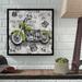 Williston Forge 'Vintage Motorcycles on Route 66 5' Vintage Advertisement on Wrapped Canvas in Green | 14 H x 14 W x 2 D in | Wayfair